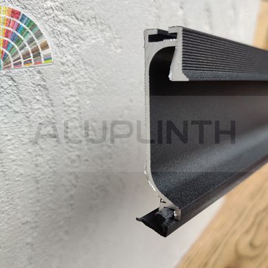 Алюминиевый плинтус скрытого монтажа с LED-подсветкой 56 мм без покрытия