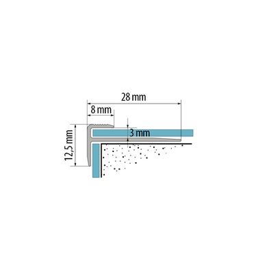Лестничный кромковый профиль для виниловых покрытий 3 мм