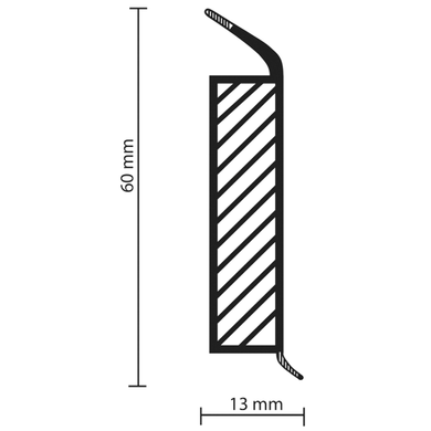 PVC/MDF-плинтус EP60 дуб серый структурный